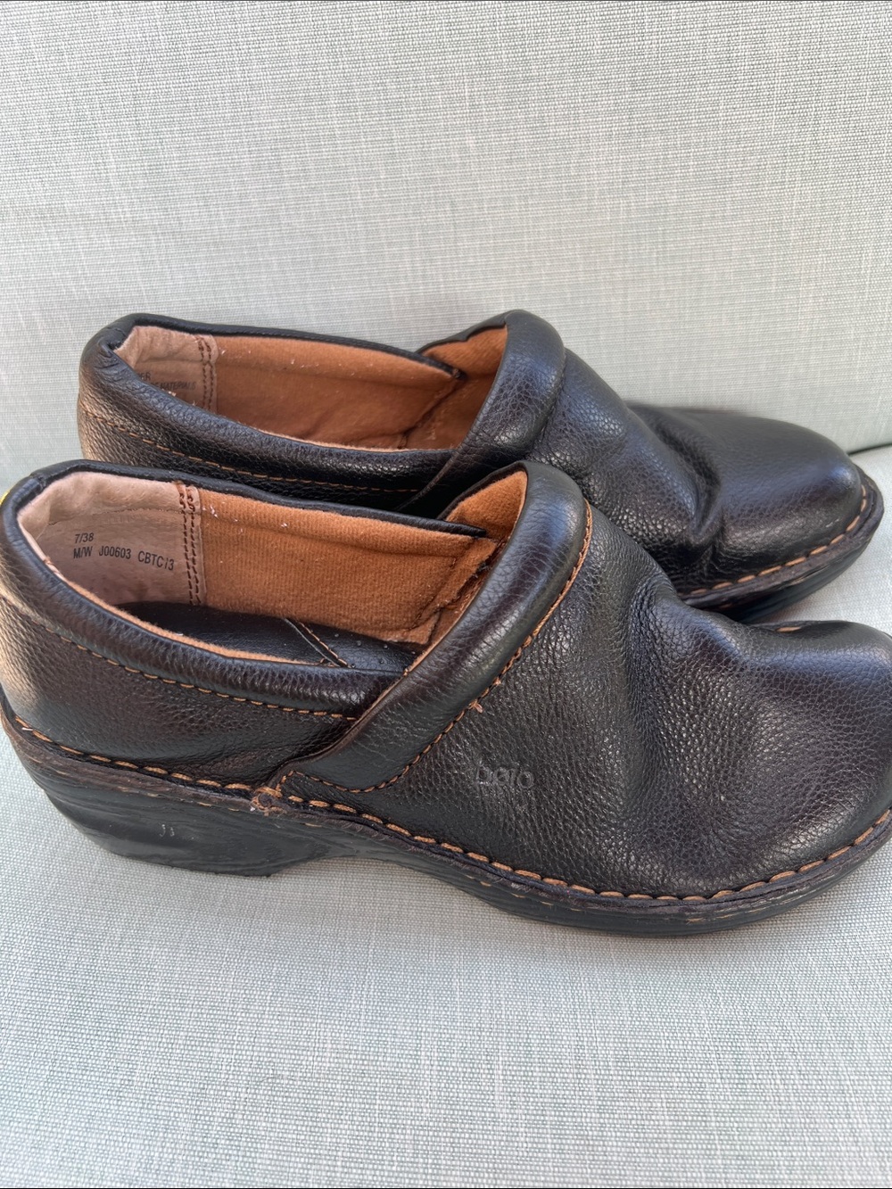 Bolo leather Slip-On Leather Clogs - Black sz 38